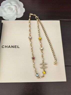 🍇🍇Chanel Colorful Star & Double C Full-Diamond Necklace🍓🍓